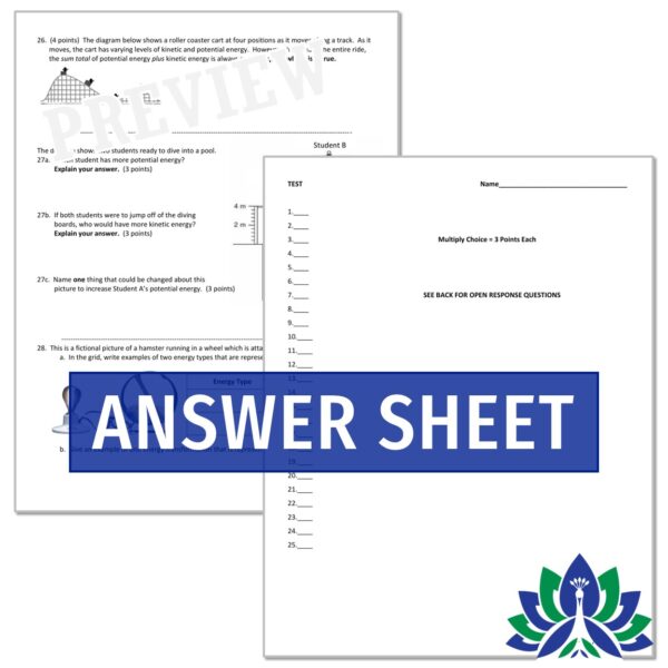 Middle School Energy Test - Flying Colors Science