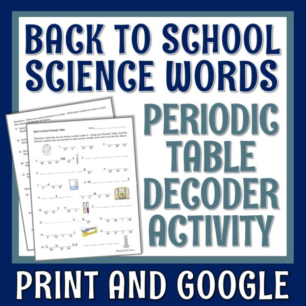 back to school science activity