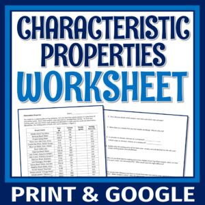 characteristic properties worksheet