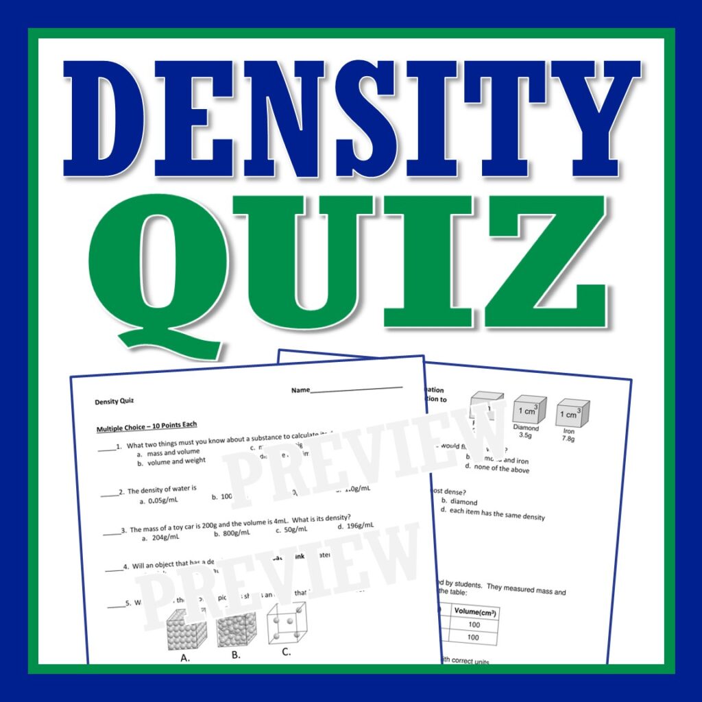 Density Quiz - Flying Colors Science