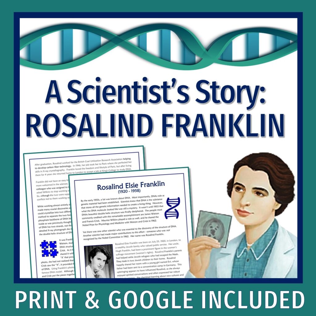 Rosalind Franklin Reading And Worksheet - Flying Colors Science