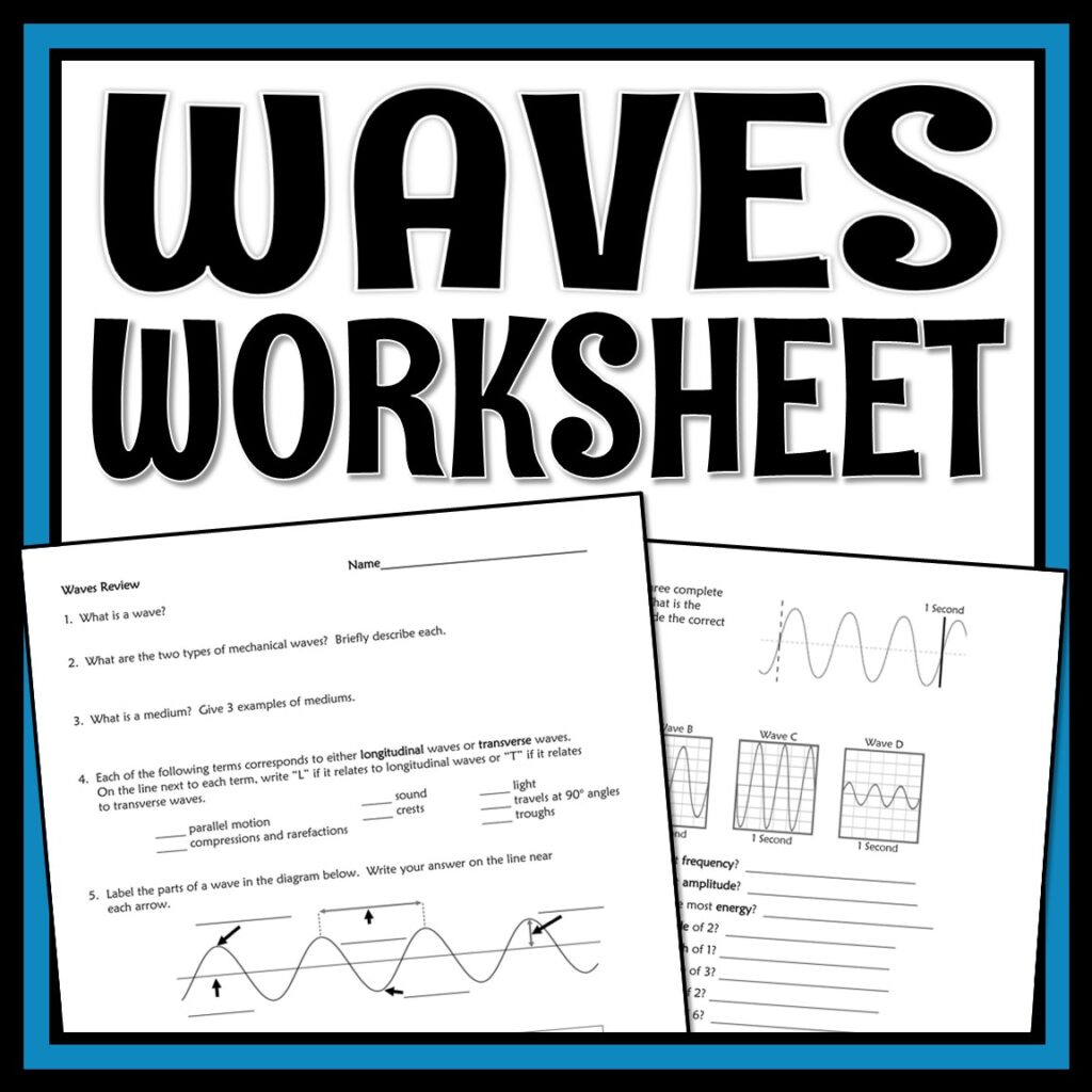 Properties of Waves Worksheet Flying Colors Science