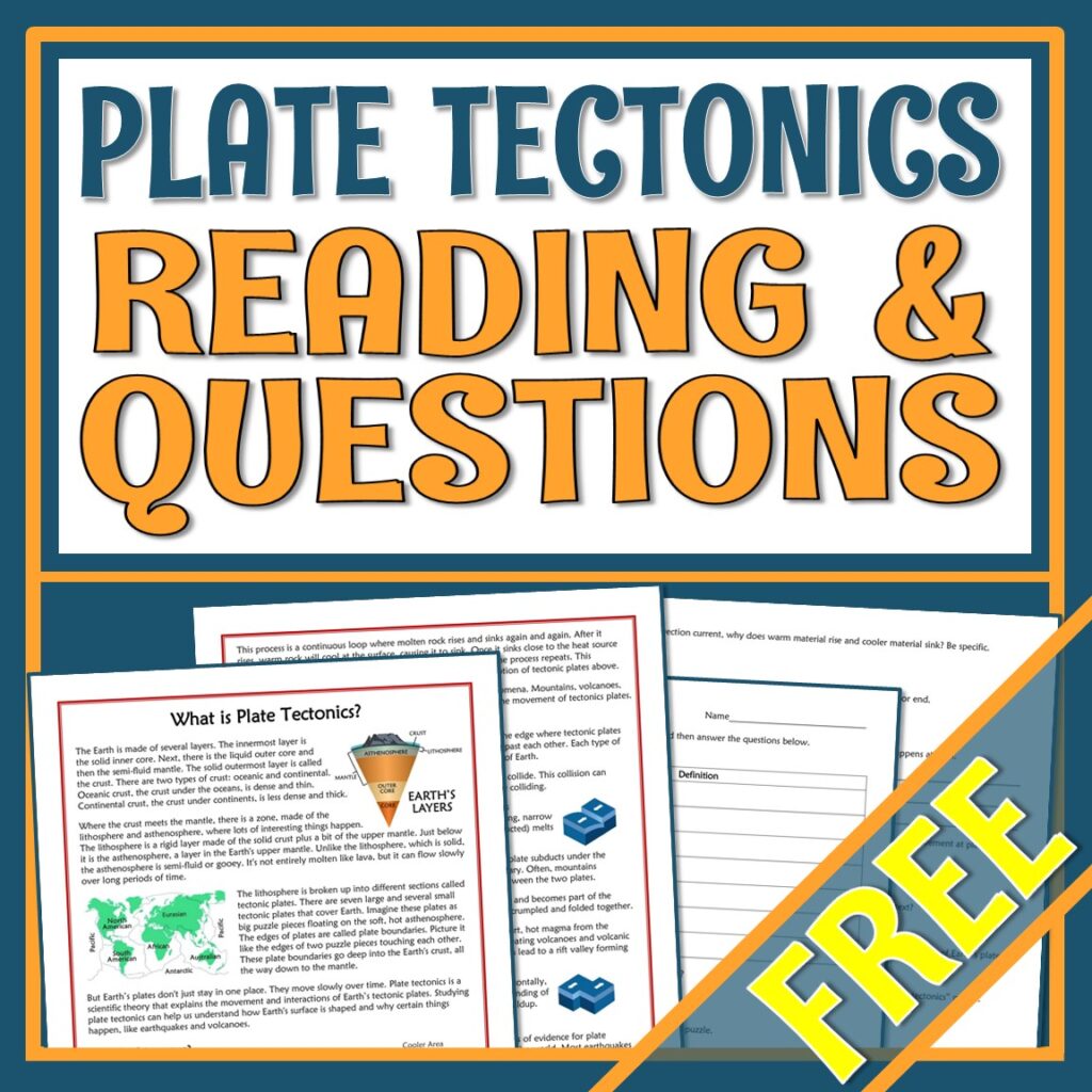 plate tectonics reading and worksheet