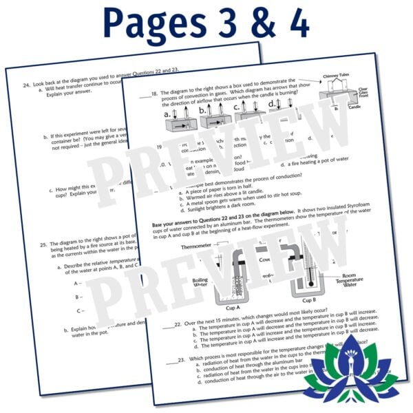 Heat Worksheet (Conduction, Convection, Radiation) - Flying Colors Science