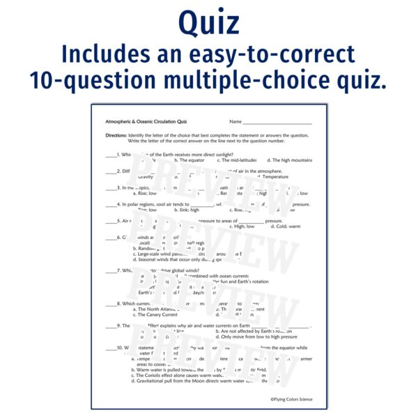 Atmospheric and Oceanic Circulation Notes and Quiz - Image 3