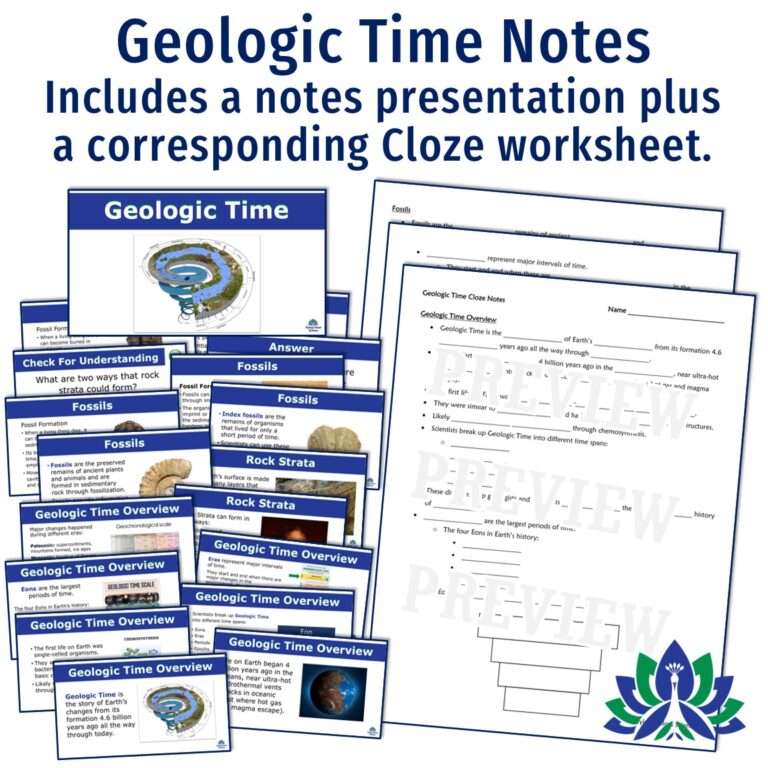 Fossils and Geologic Time Notes - Flying Colors Science