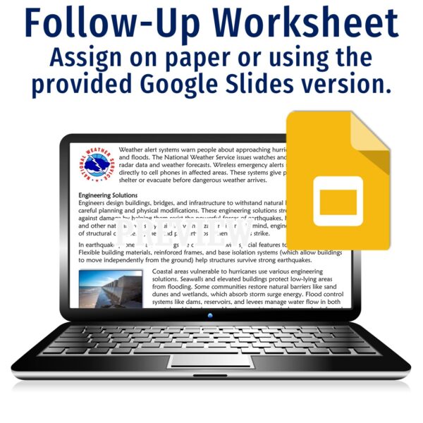 Natural Hazards Reading and Worksheet - Flying Colors Science