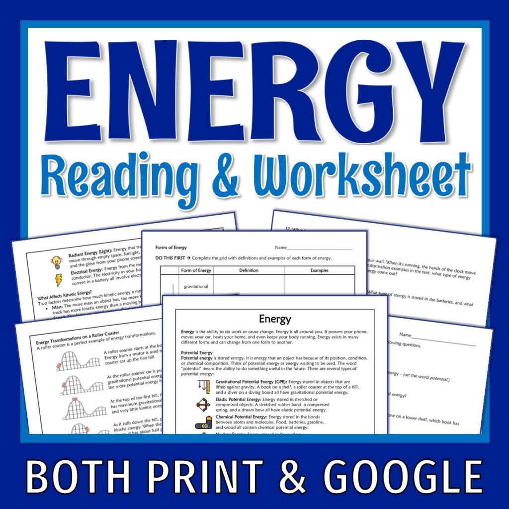 Forms of Energy Stations Activity - Flying Colors Science